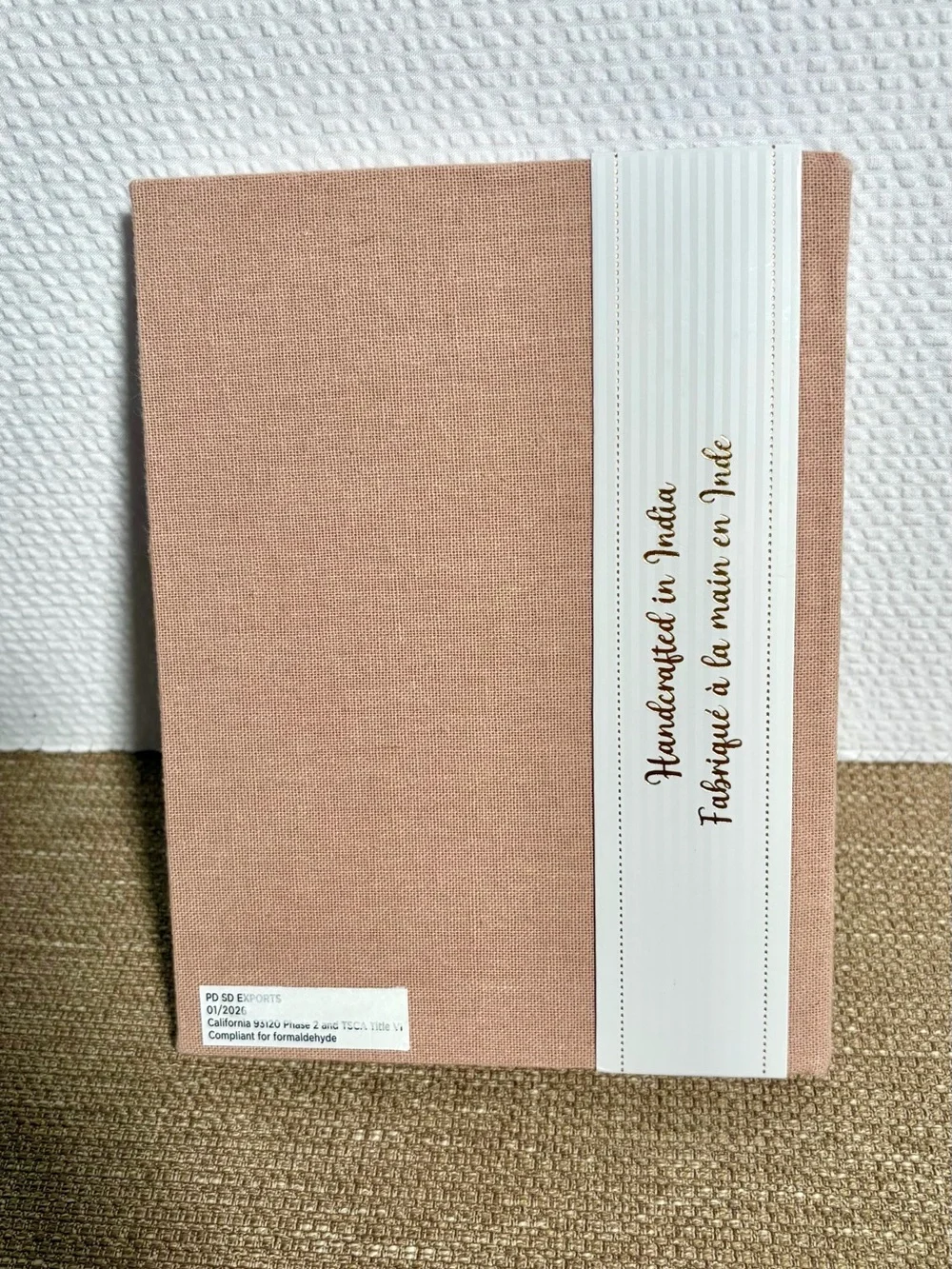 Beaded & Embroidered Floral Hardcover Journal - Khaki
